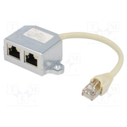 1 pcs x LOGILINK - NP0045 - Plug/socket, splitter, Layout: 8p8c, RJ45 socket x2,RJ45 plug