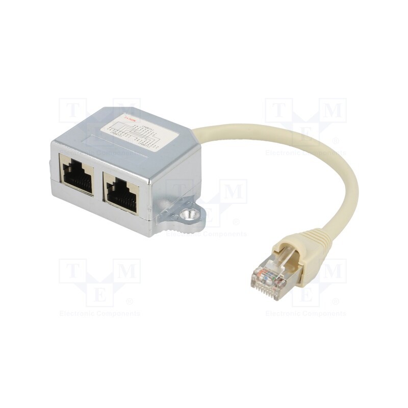 1 pcs x LOGILINK - NP0045 - Plug/socket, splitter, Layout: 8p8c, RJ45 socket x2,RJ45 plug