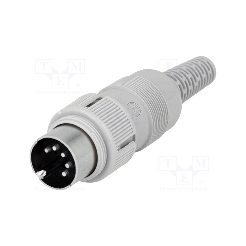 1 pcs x HIRSCHMANN - 930965517 MAS 5100 S - Plug, DIN, male, PIN: 5, Layout: 180°, straight, for cable, soldering