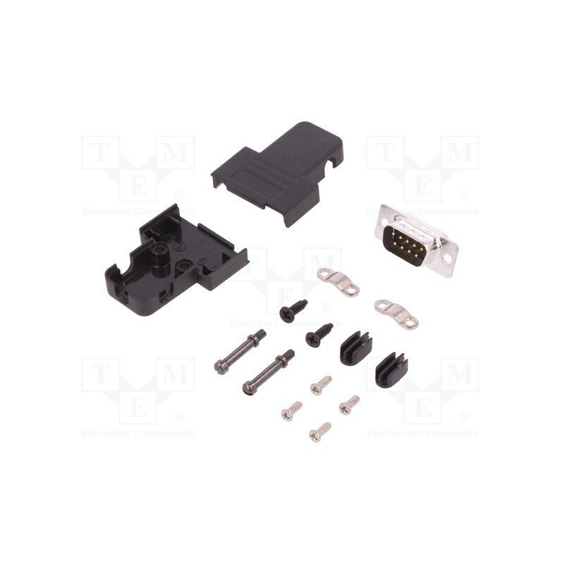 1 pcs x ENCITECH - 6355-0037-01 - D-Sub, PIN: 9, plug, male, soldering, for cable, black