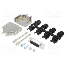 1 pcs x ENCITECH - 6355-0030-12 - D-Sub, PIN: 15, plug, female, soldering, for cable, black