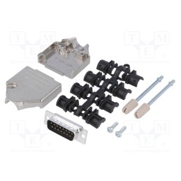 1 pcs x MH CONNECTORS - MHDTZK15-DB15P-K - D-Sub, PIN: 15, plug, male, straight, soldering, for cable