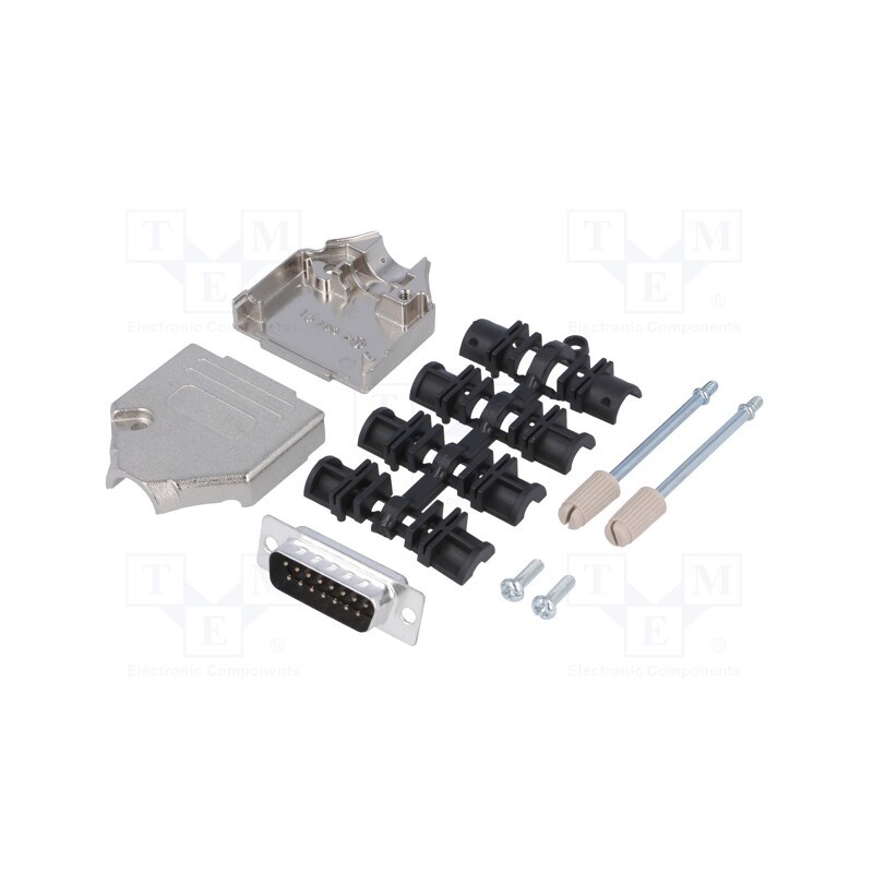 1 pcs x MH CONNECTORS - MHDTZK15-DB15P-K - D-Sub, PIN: 15, plug, male, straight, soldering, for cable