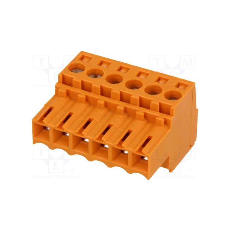 1 pcs x WEIDMu00dcLLER - 1597400000 BL 3.50/06/180 SN OR BX - Pluggable terminal block, 3.5mm, ways: 6, straight, plug, female