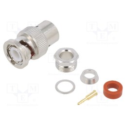 1 pcs x AMPHENOL RF - 031-2-RFX - Plug, BNC, male, straight, 50Ω, soldering,clamp, for cable, POM