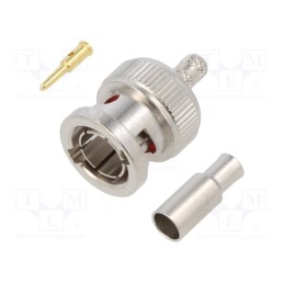 1 pcs x AMPHENOL RF - 031-71013-RFX - Plug, BNC, male, straight, 75Ω, soldering,crimped, for cable, POM