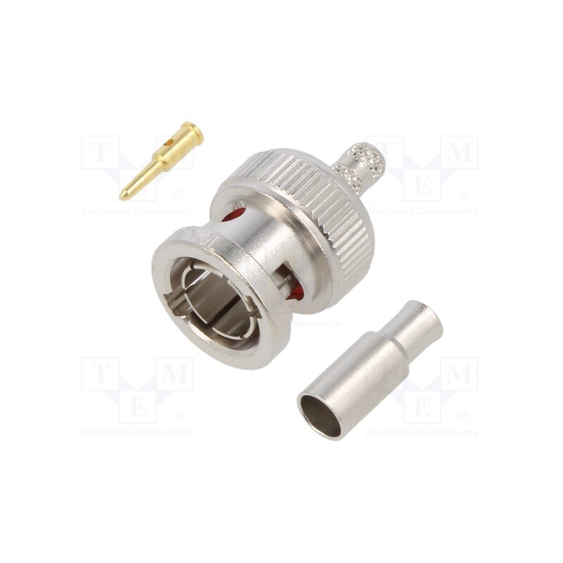 1 pcs x AMPHENOL RF - 031-71013-RFX - Plug, BNC, male, straight, 75Ω, soldering,crimped, for cable, POM