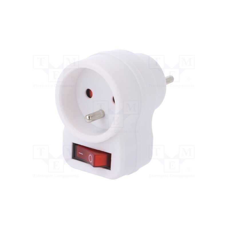 1 pcs x PLASTROL - W-01145 - Connector: AC supply, splitter, 2P+PE, 250VAC, 10A, white