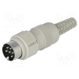 1 pcs x HIRSCHMANN - 930966517 MAS 6100 - Plug, DIN, male, PIN: 6, Layout: 240°, straight, for cable, soldering