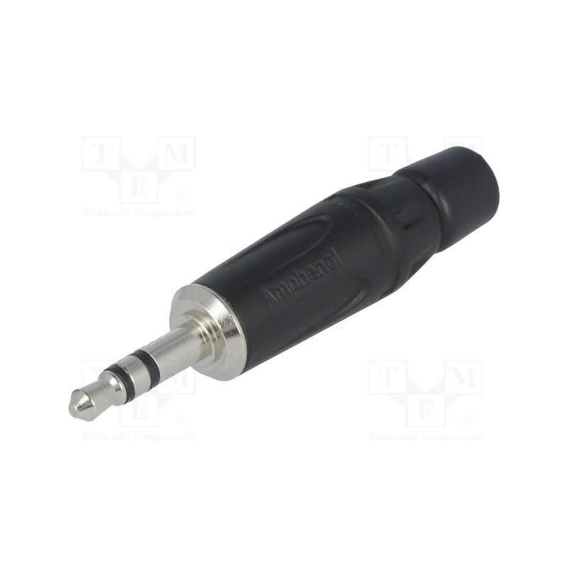 1 pcs x AMPHENOL - KS3PB - Plug, Jack 3,5mm, male, stereo, ways: 3, straight, for cable, black