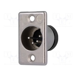1 pcs x DELTRON - 703-0400 - Socket, XLR, male, PIN: 4, straight, soldering, Contacts: brass, 50V