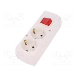 1 pcs x JONEX - 5907570028517 - Connector: AC supply, female, splitter, 2P+PE, 250VAC, 16A, white