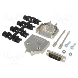 1 pcs x ENCITECH - 6355-0030-02 - D-Sub, PIN: 15, plug, male, soldering, for cable, black