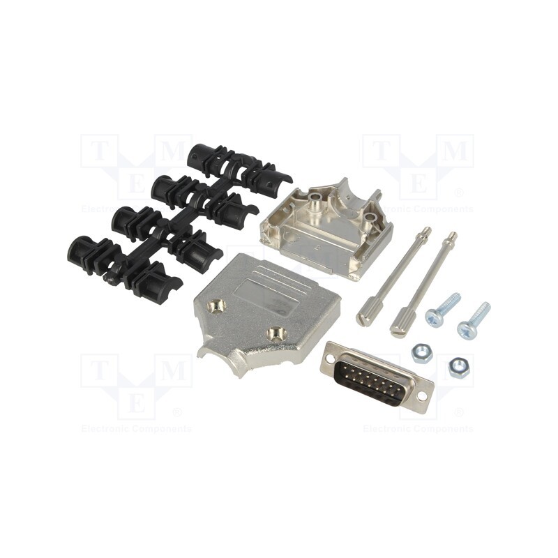 1 pcs x ENCITECH - 6355-0030-02 - D-Sub, PIN: 15, plug, male, soldering, for cable, black