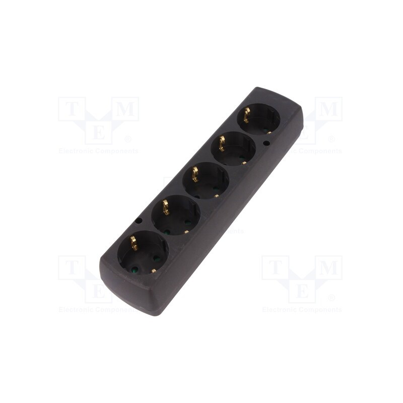 1 pcs x JONEX - 5907570032064 - Connector: AC supply, female, splitter, 2P+PE, 250VAC, 16A, black