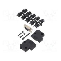 1 pcs x ENCITECH - 6355-0035-11 - D-Sub, PIN: 9, plug, female, soldering, for cable, black