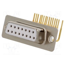 1 pcs x CONNFLY - DS1034-03-15FWN8SS - D-Sub, PIN: 15, socket, female, on PCBs, angled 90°, THT