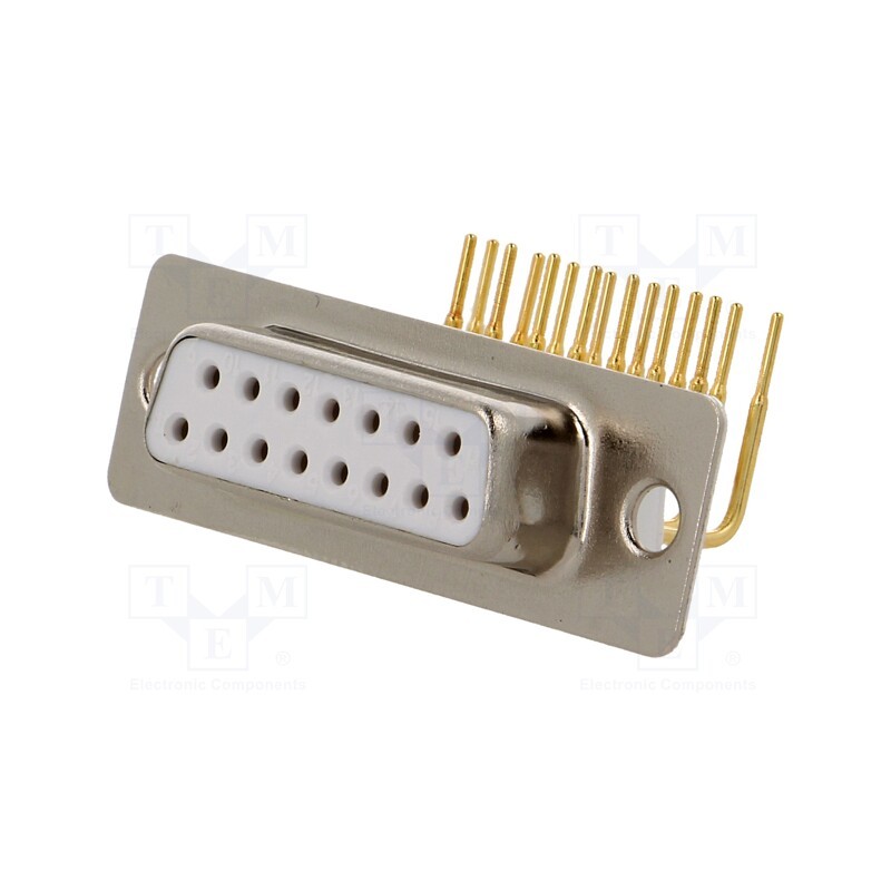 1 pcs x CONNFLY - DS1034-03-15FWN8SS - D-Sub, PIN: 15, socket, female, on PCBs, angled 90°, THT