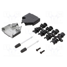 1 pcs x MH CONNECTORS - DTZK15BKRAPCBK-K - Enclosure: for D-Sub connectors, D-Sub 15pin,D-Sub HD 26pin