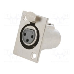 1 pcs x CLIFF - FC6100 - Socket, XLR, female, PIN: 3, with push button, soldering, silver