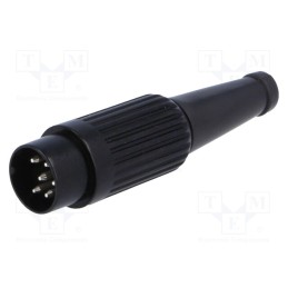 1 pcs x DELTRON - 611-0600 - Plug, DIN, male, PIN: 6, Layout: 240°, straight, for cable, soldering