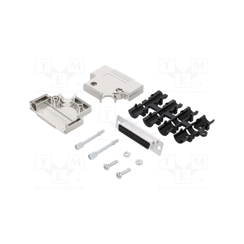 1 pcs x MH CONNECTORS - MHD45PK25-DB25SK - D-Sub, PIN: 25, plug, female, angled 45°, soldering, for cable