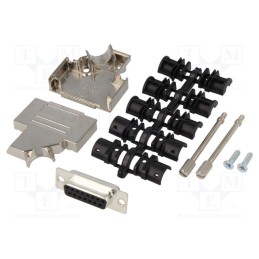 1 pcs x ENCITECH - D45ZK15-DBS-K - D-Sub, PIN: 15, plug, female, soldering, for cable, black