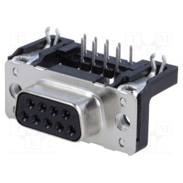 1 pcs x HARTING - 9661527611 - D-Sub, PIN: 9, socket, female, angled 90°, THT, M3, Type: PCB snap-in