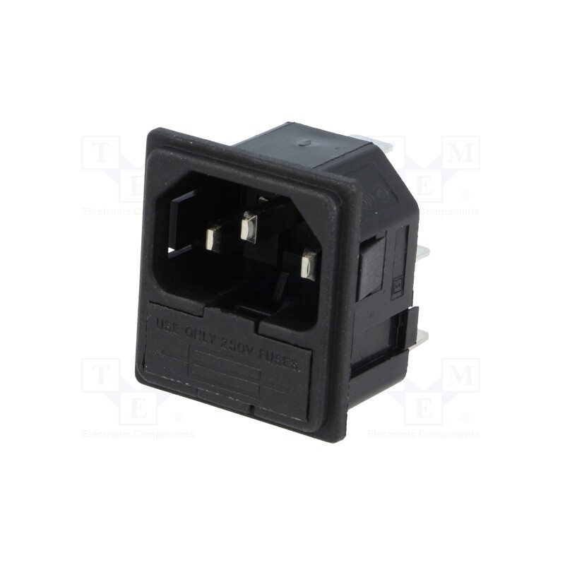 1 pcs x BULGIN - PF0011/15/63 - Connector: AC supply, socket, male, 10A, 250VAC, IEC 60320, C14 (E)