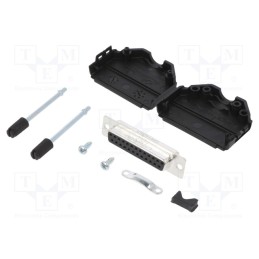 1 pcs x Amphenol Communications Solutions - L17DPPK25-BK+L77SDB25S - D-Sub, PIN: 25, female, straight, soldering, for cable, gol