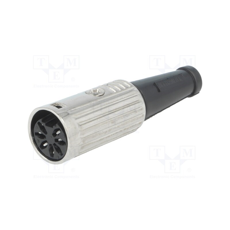 1 pcs x DELTRON - 600-0700 - Plug, DIN, female, PIN: 7, Layout: 270°, straight, for cable, 34V, 2A