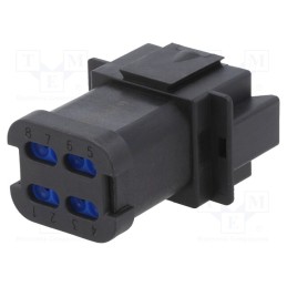 1 pcs x BULGIN - PX0106P08ABK - Connector: wire-wire, PX0, male, plug, for cable, PIN: 8, black, IP68