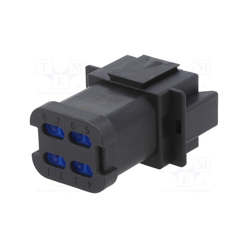 1 pcs x BULGIN - PX0106P08ABK - Connector: wire-wire, PX0, male, plug, for cable, PIN: 8, black, IP68