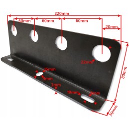 Mounting board for four quick connectors, Euro sockets
