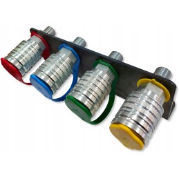 Mounting board for four quick connectors, Euro sockets