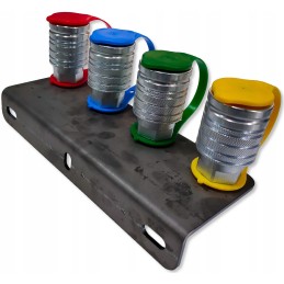 Mounting board for four quick connectors, Euro sockets