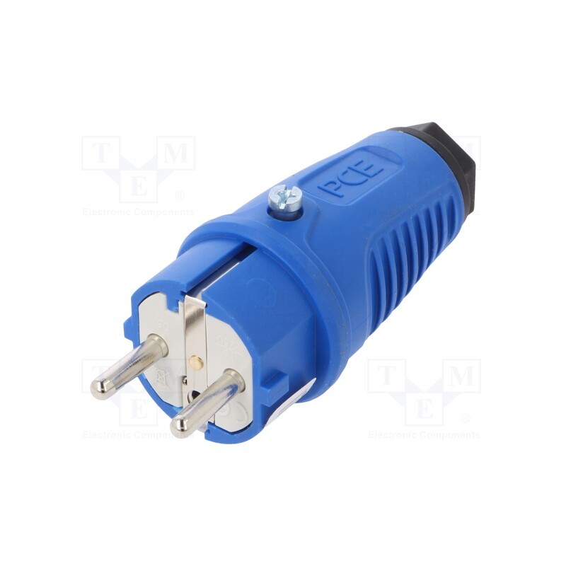 1 pcs x PCE - 0521-BS - Connector: AC supply, male, plug, 2P+PE, 250VAC, 16A, for cable