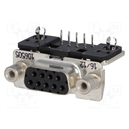 1 pcs x TE Connectivity - 3-106505-2 - D-Sub, PIN: 9, socket, female, angled 90°, THT, UNC 4-40, 0.76um