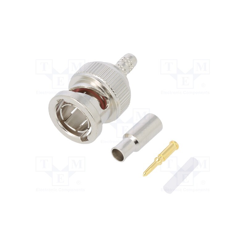 1 pcs x AMPHENOL RF - 112133 - Plug, BNC, male, straight, 75Ω, crimped, for cable, POM, gold-plated