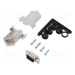 1 pcs x ENCITECH - 6355-0072-01 - D-Sub, PIN: 9, plug, male, soldering, for cable, black