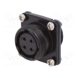 1 pcs x AMPHENOL LTW - HB20-04PMFS-SW8001 - Connector: circular, socket, female, PIN: 4, gold-plated, 10A, IP68
