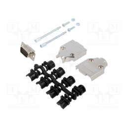 1 pcs x MH CONNECTORS - MHDTPK9HD15MS-K - D-Sub HD, PIN: 15, plug, male, for cable, straight, soldering