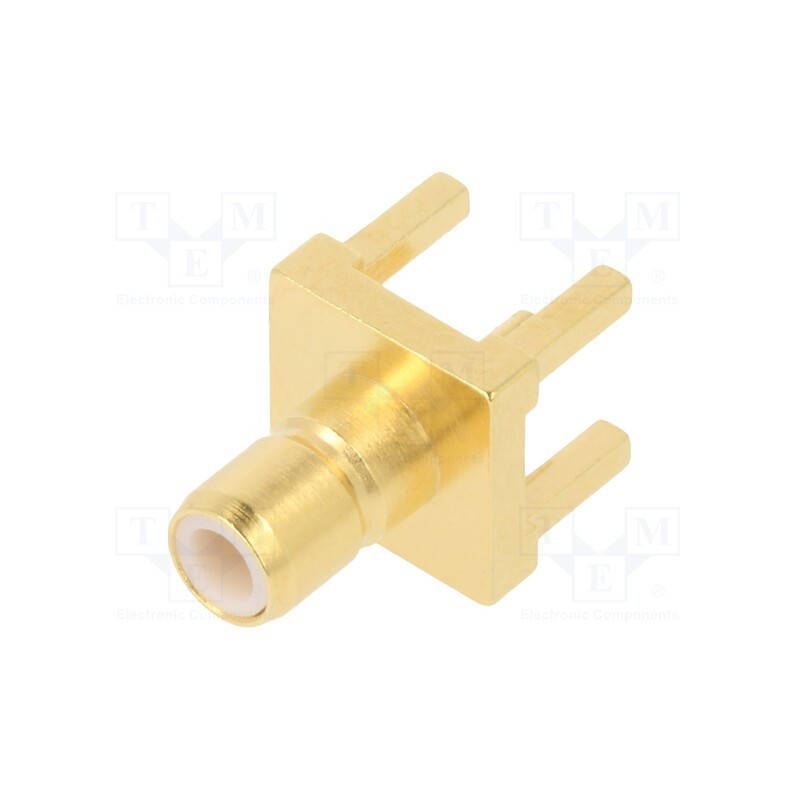 1 pcs x AMPHENOL RF - 142138 - Socket, SMB, male, straight, 50Ω, THT, for cable, PTFE, gold-plated
