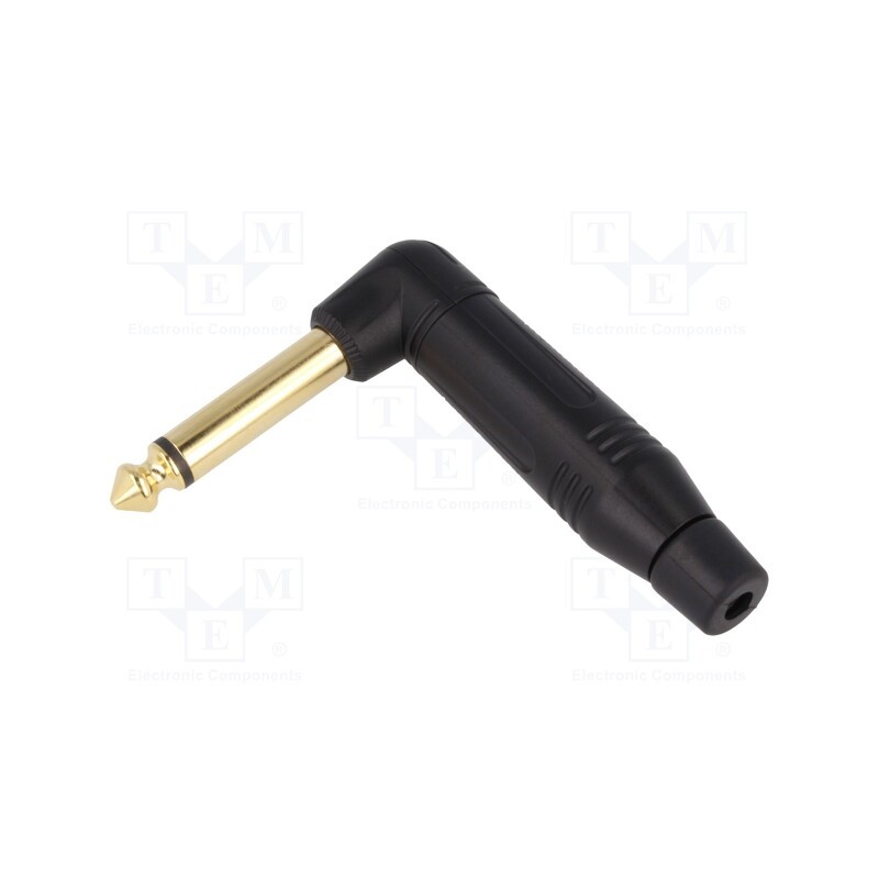 1 pcs x AMPHENOL - ACPM-RB-AU - Plug, Jack 6,3mm, male, mono, ways: 2, angled 90°, for cable, black