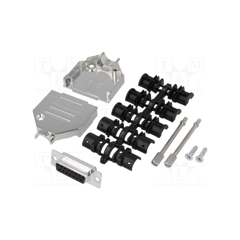 1 pcs x ENCITECH - DTZK15-DBS-K - D-Sub, PIN: 15, plug, female, soldering, for cable, black