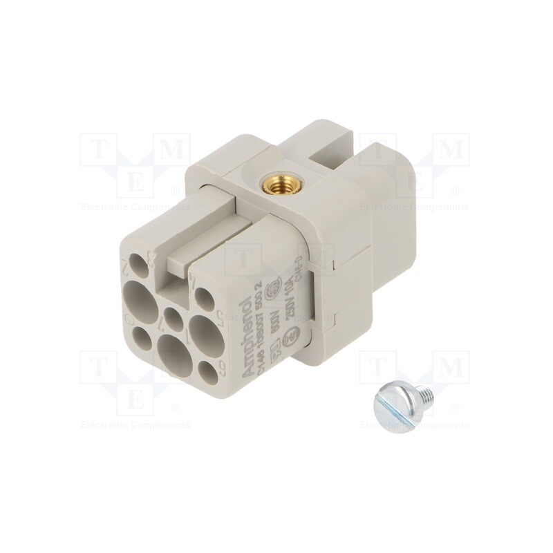 1 pcs x AMPHENOL - C14610B0075002 - Connector: HDC, contact insert, female, C146,heavy|mate D, PIN: 8