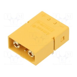 1 pcs x AMASS - XT90IPW22-M - Socket, DC supply, XT90, male, PIN: 4, on PCBs, THT, yellow, 30A, 500V