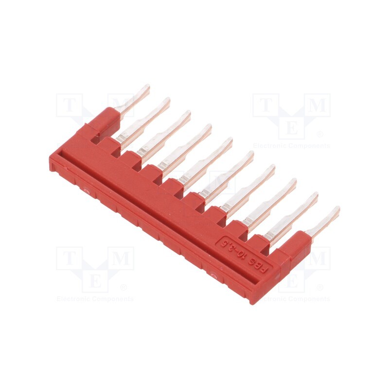 1 pcs x PHOENIX CONTACT - FBS 10-3,5 – 3213056 - Comb bridge, ways: 10, red, Width: 3.5mm, UL94V-0