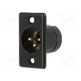 1 pcs x DELTRON - 711-0300 - Socket, XLR, male, PIN: 3, straight, soldering, Contacts: brass, 50V