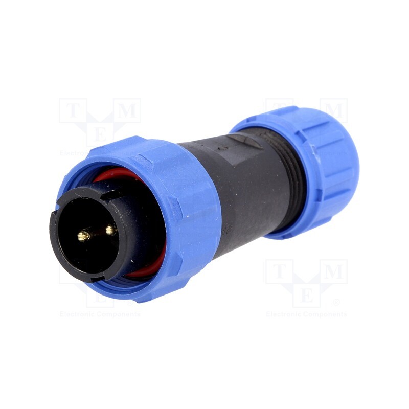 1 pcs x WEIPU - SP1310/P2I-N - Plug, SP13, male, PIN: 2, IP68, 4÷6.5mm, 13A, soldering, for cable